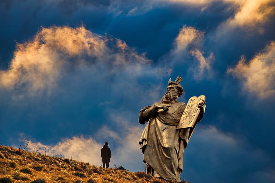 Moses holding the Ten Commandments