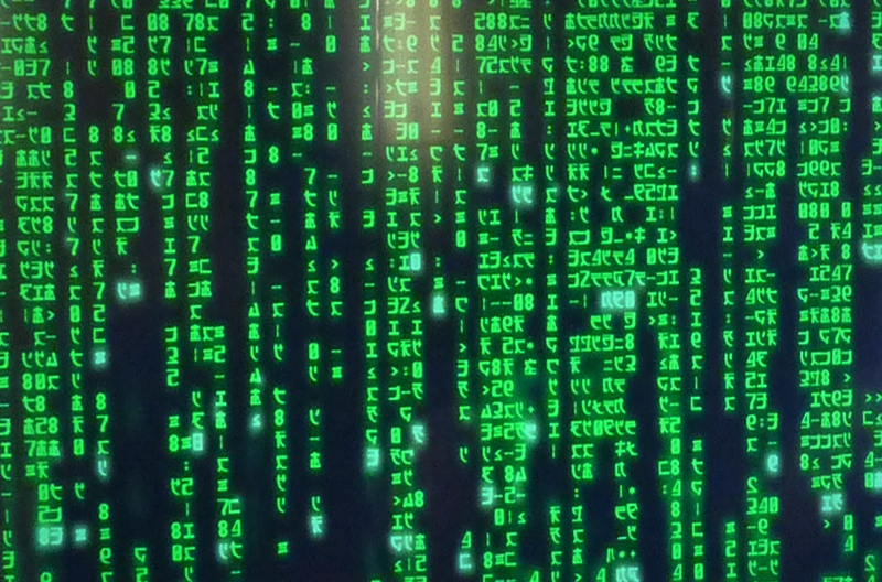 The Matrix code in green