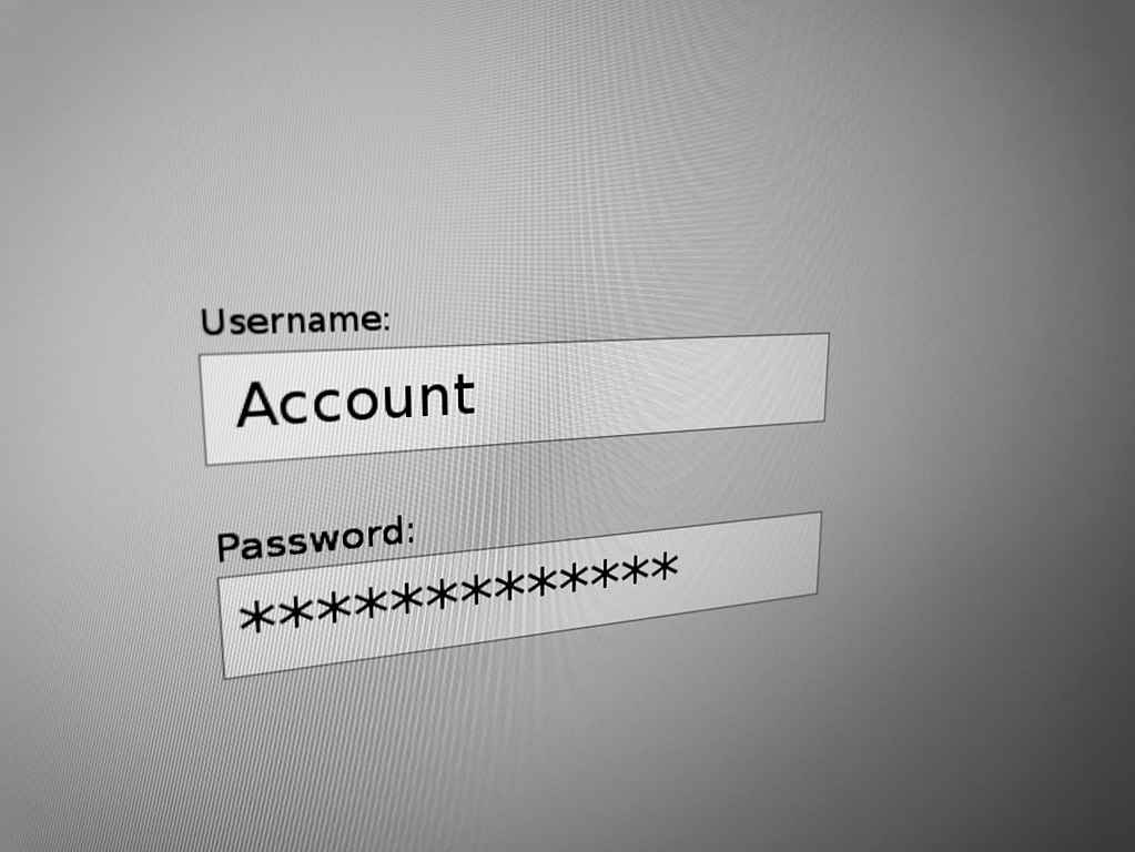 An example of a password login screen