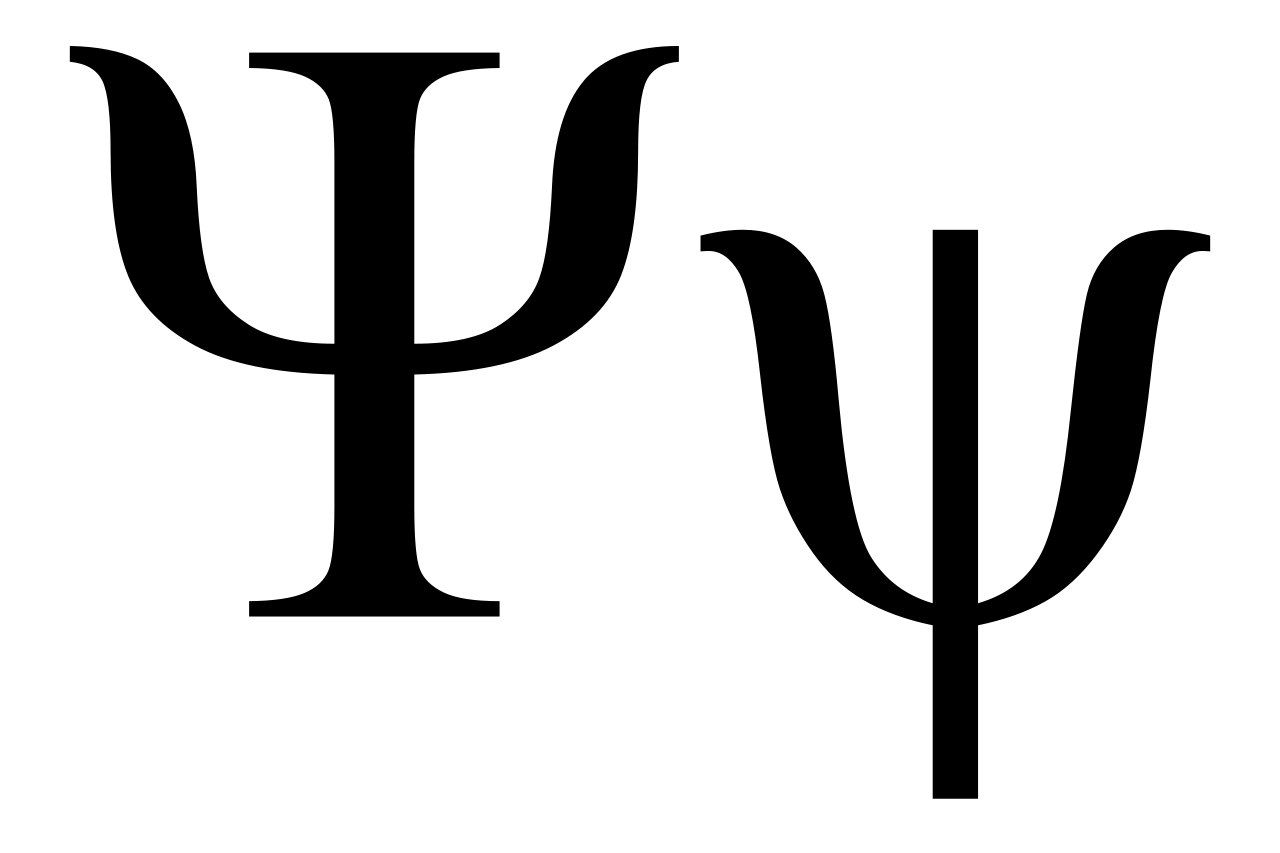 Uppercase and lowercase Greek letter psi, the 23rd letter of the Greek alphabet.