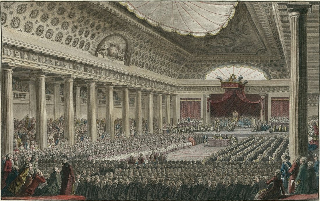 The opening of the Estates General May 5, 1789 in the Salle des Menus Plaisirs in Versailles.