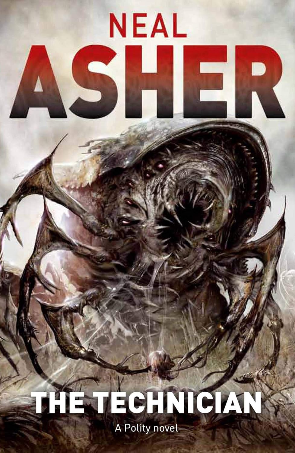 Cover of "The Technician" showing an alien predator attacking.
