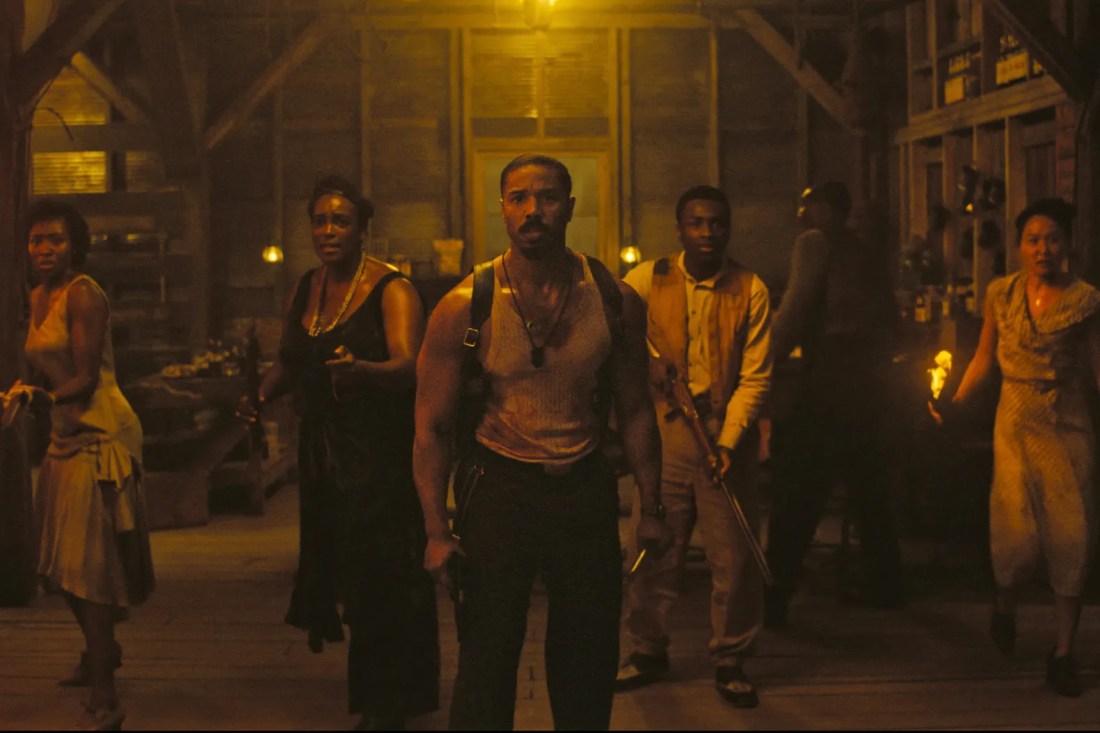 Shot from Sinners showing the survivors ready for battle.