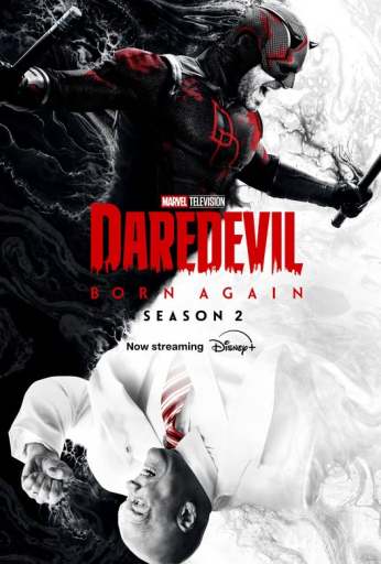 Poster for season 2 of Daredevil Born Again showing Daredevil and the Kingpin