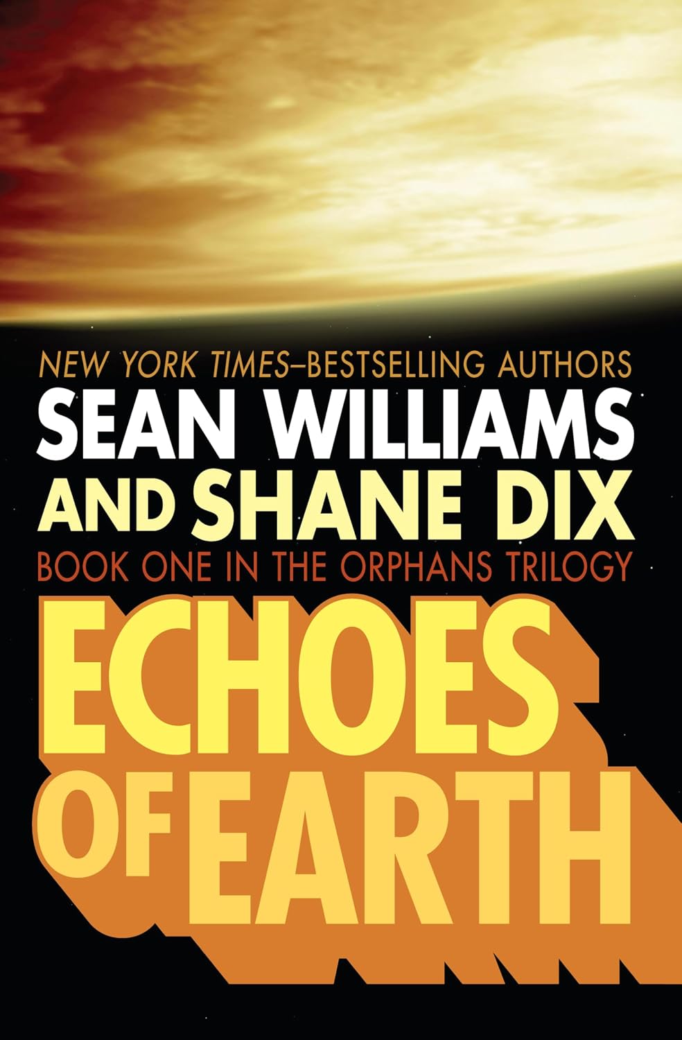 Cover for Echoes Of Earth showing a reddish yellow planet.