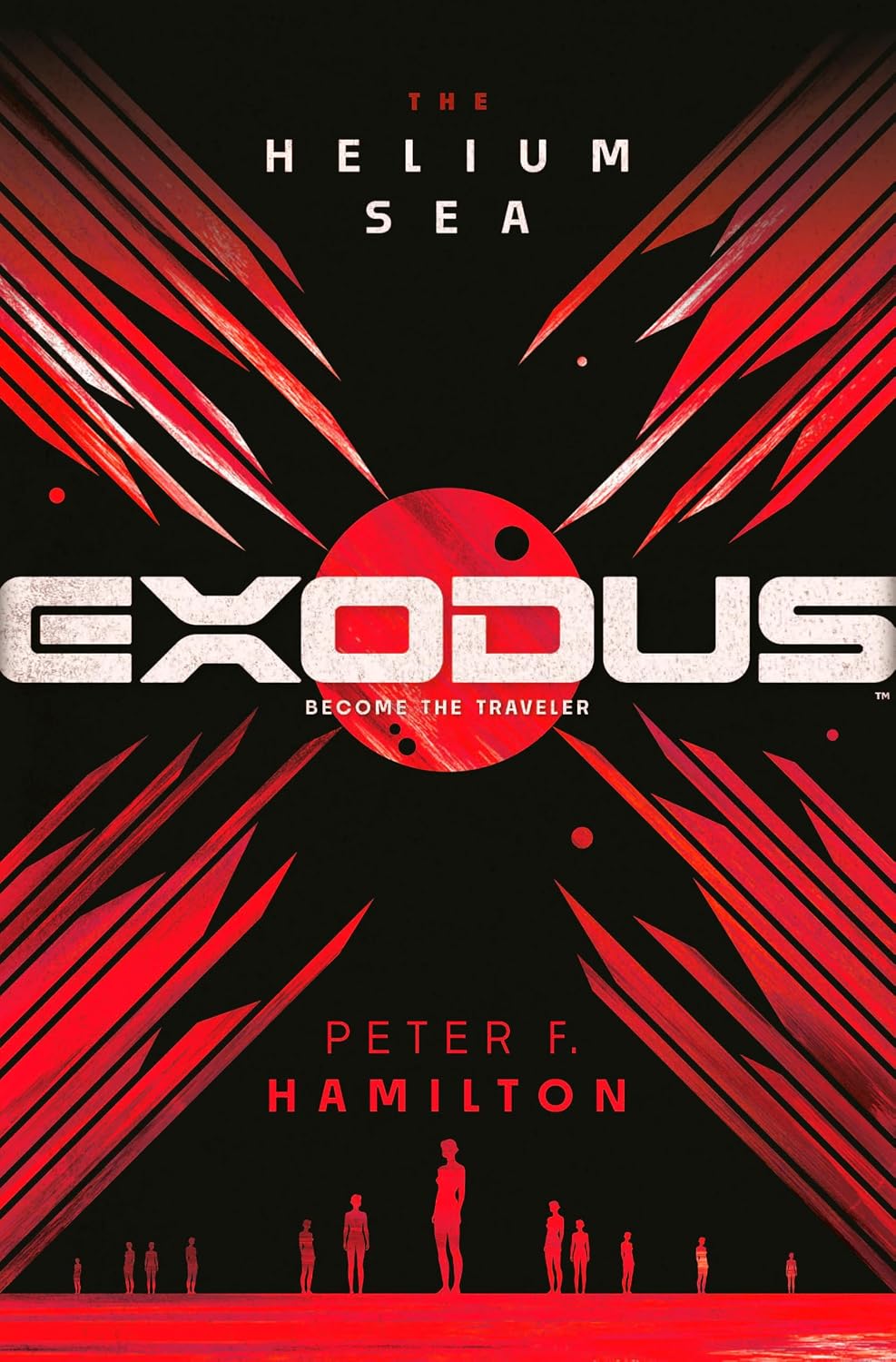 Cover of Exodus: The Helim Sea, showing an abstract design in black and red.