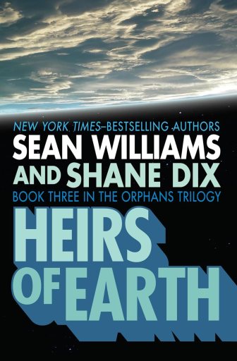 Cover for Heirs of Earth, showing a blue cloudy planet.